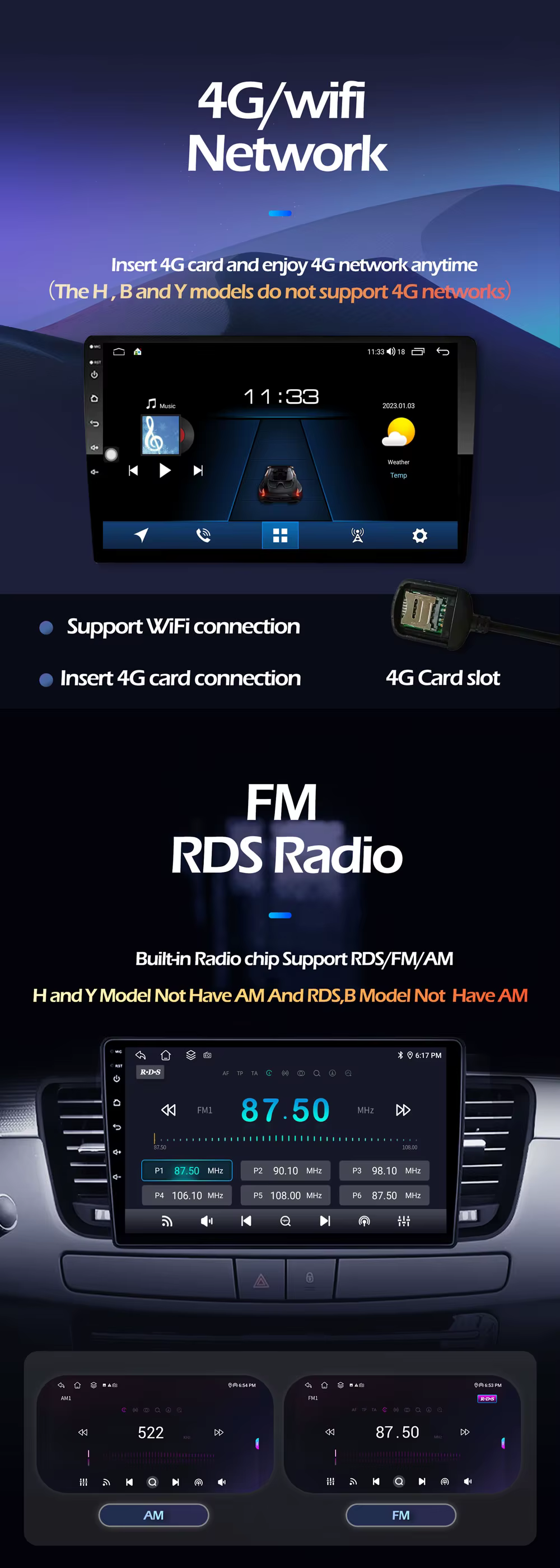 Navigation GPS 9'' 4G WIFI BT DSP Android Auto Carplay pour Ford Mustang 6 VI S550 2014 - 2021 Autoradio Lecteur multimédia vidéo
