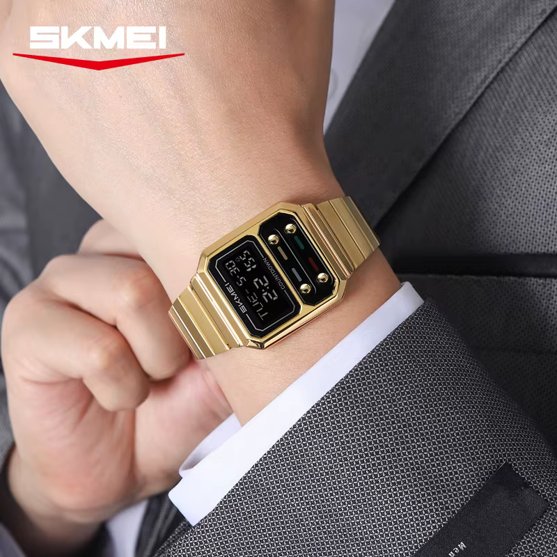 SKMEI 2448 luxe heure alarme Sport numérique électronique rétro montre pour femmes étanche Chrono montre-bracelet zegarek męski horloge