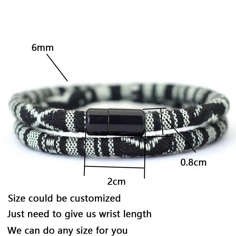 Nouveau chez les hommes bohême corde Bracelet attirer magnétique