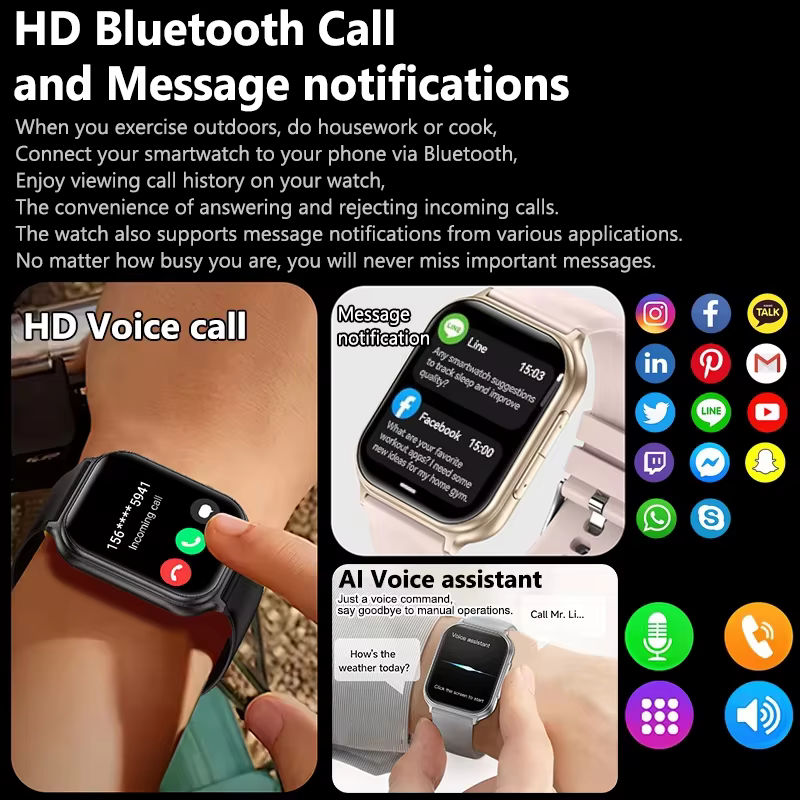 Montre connectée LIGE avec batterie 700 mAh