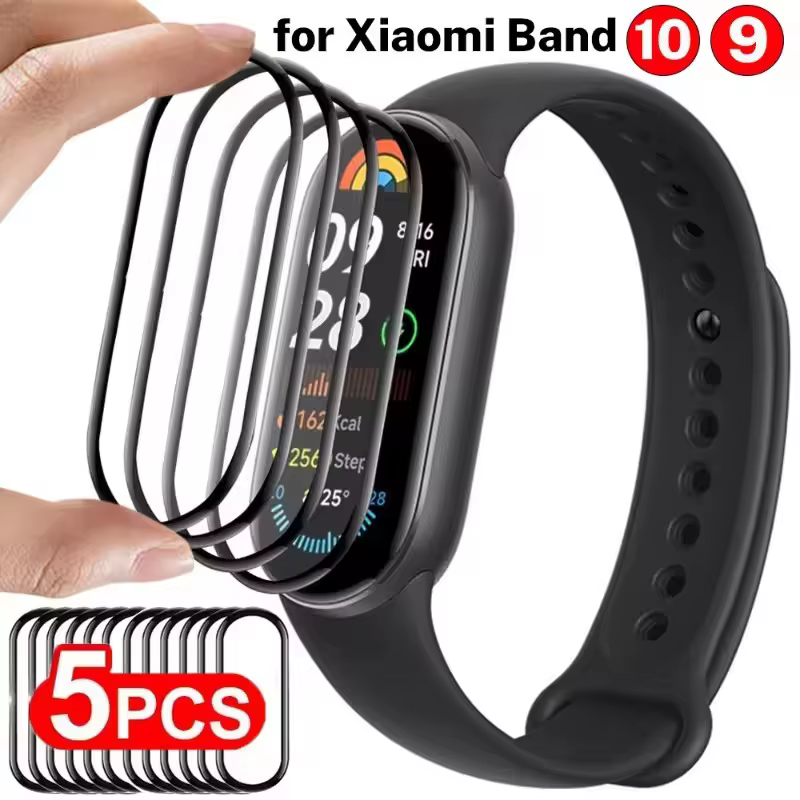 1-5 pièces pour Xiaomi Miband 10 protecteurs d'écran 9D courbé couverture complète anti-rayures Films de protection