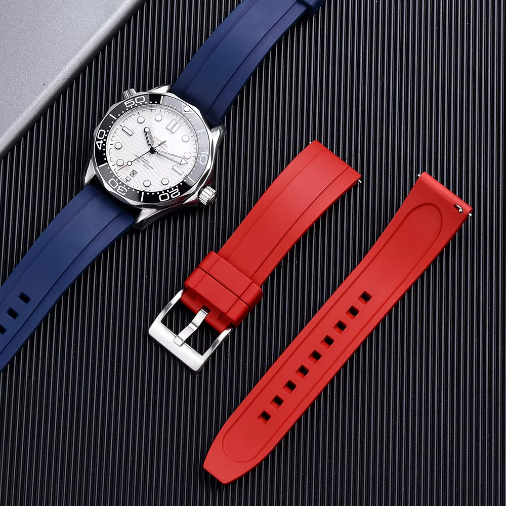 TONJETT bracelet de montre en caoutchouc vulcanisé FKM 18-19-20mm 21mm 22mm 23-24mm bracelets