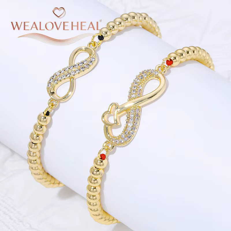 Nouveauté 2026 Bracelets en macramé réglables en laiton plaqué or 18K avec perles pour Hommes et Femmes, composants pour la fabrication de bijoux DIY