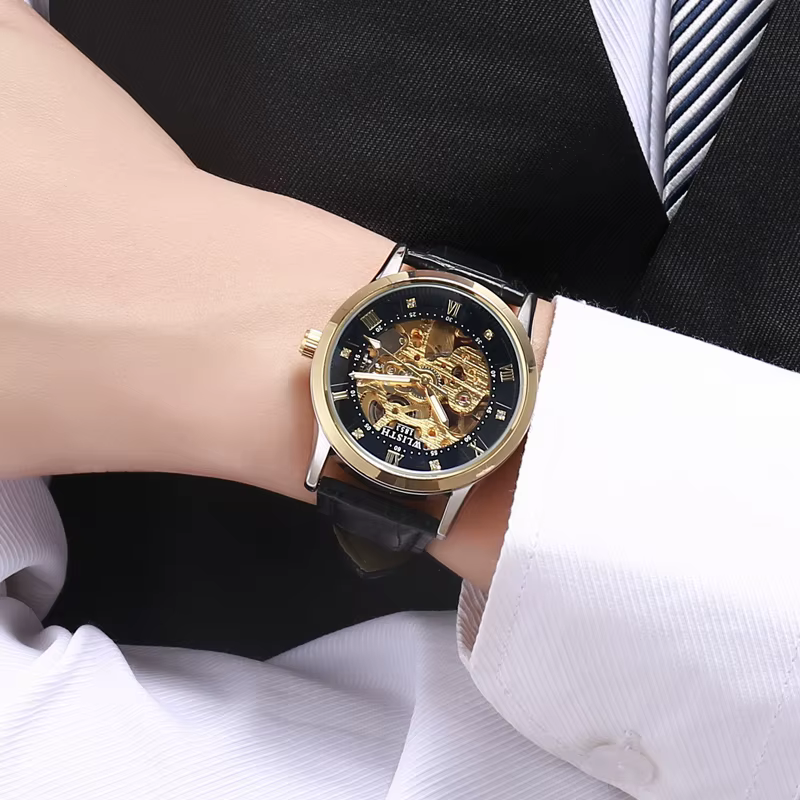WLISTH marque machines hommes montres solide en acier inoxydable étanche lumineux homme montre de luxe automatique