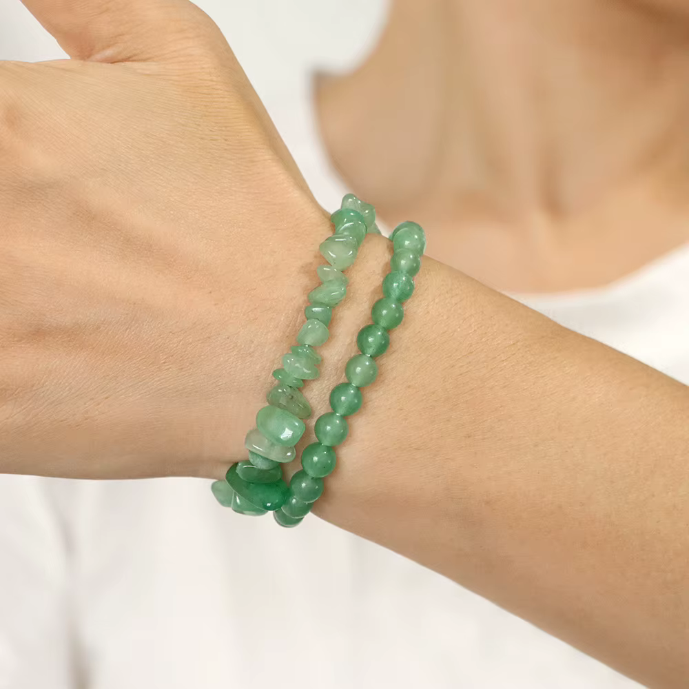Bracelet perlé en pierre naturelle avec carte pour hommes et femmes