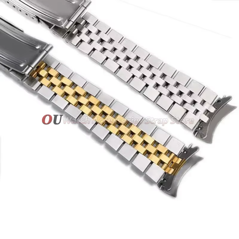 Bracelet de montre 18mm 19mm 20mm 21mm 22mm pour bracelet Jubilee pour Rolex DATEJUST, accessoires de luxe en acier inoxydable à extrémités courbées