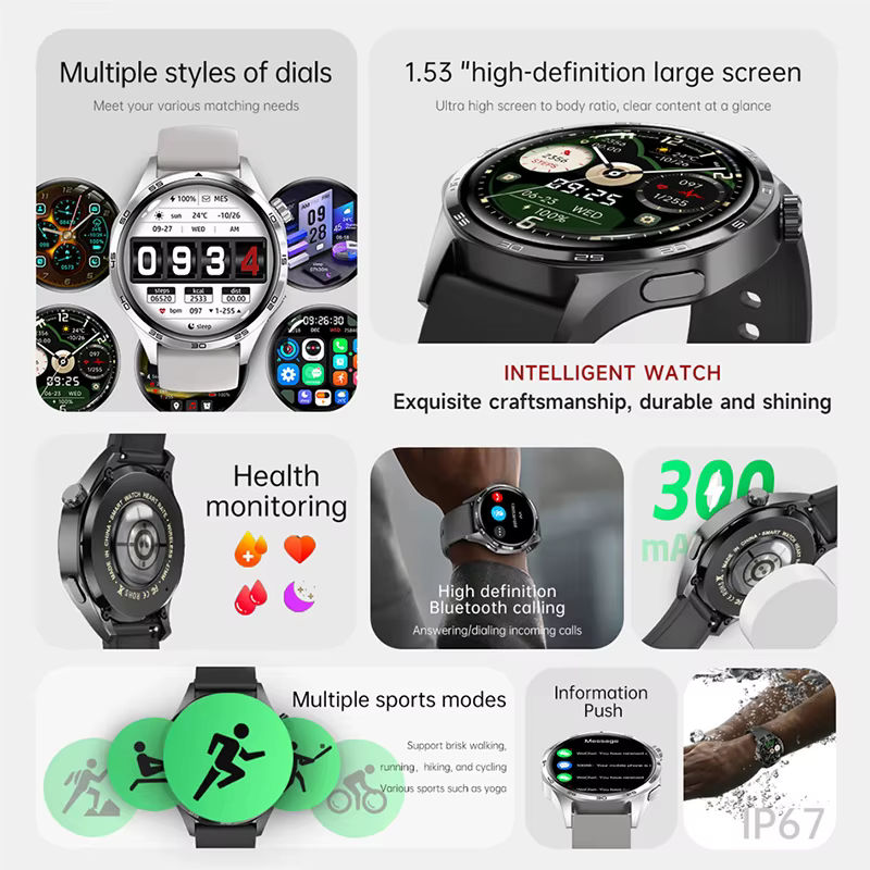 Montre intelligente 5 Pro GPS NFC Smartwatch hommes 360*360 AMOLED écran moniteur de fréquence cardiaque Bluetooth
