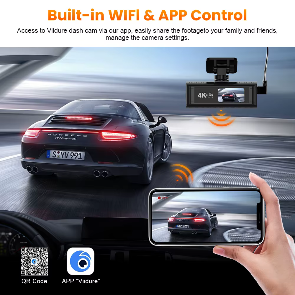 Kocam 4K WIFI GPS double caméra de tableau de bord avant et arrière pour voitures caméra voiture DVR enregistreur enregistreur vidéo Dashcam caméscope boîte noire