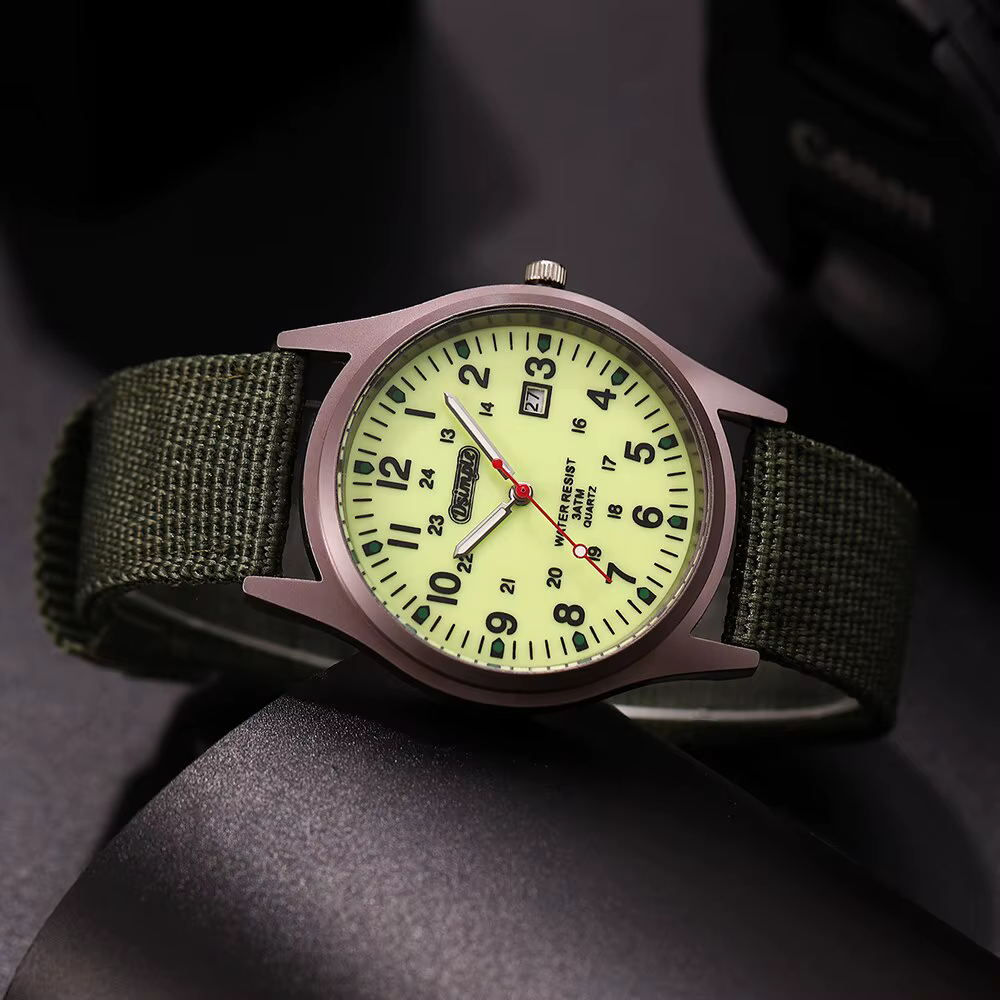 Montre-bracelet à quartz de sport militaire pour hommes