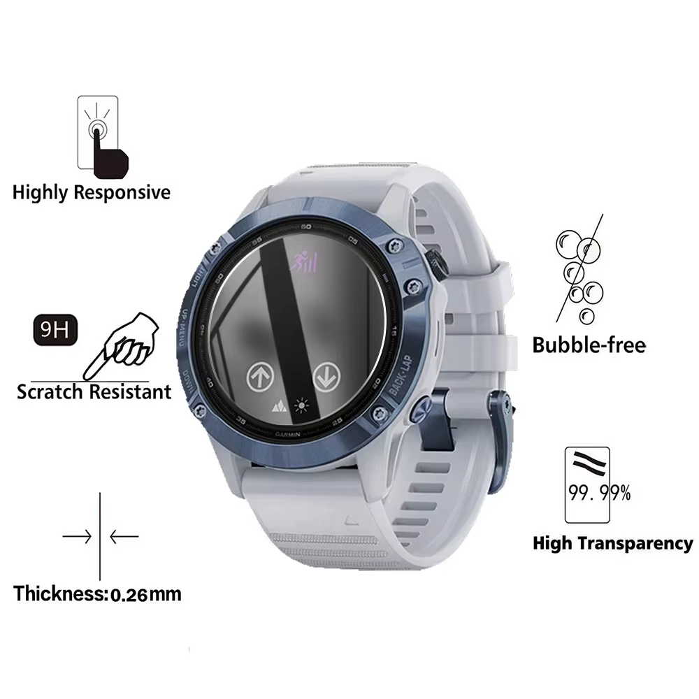 3 pièces 9H Premium verre trempé pour Garmin Fenix 8 8X 43 47 51mm Smartwatch protecteur d'écran Film couverture