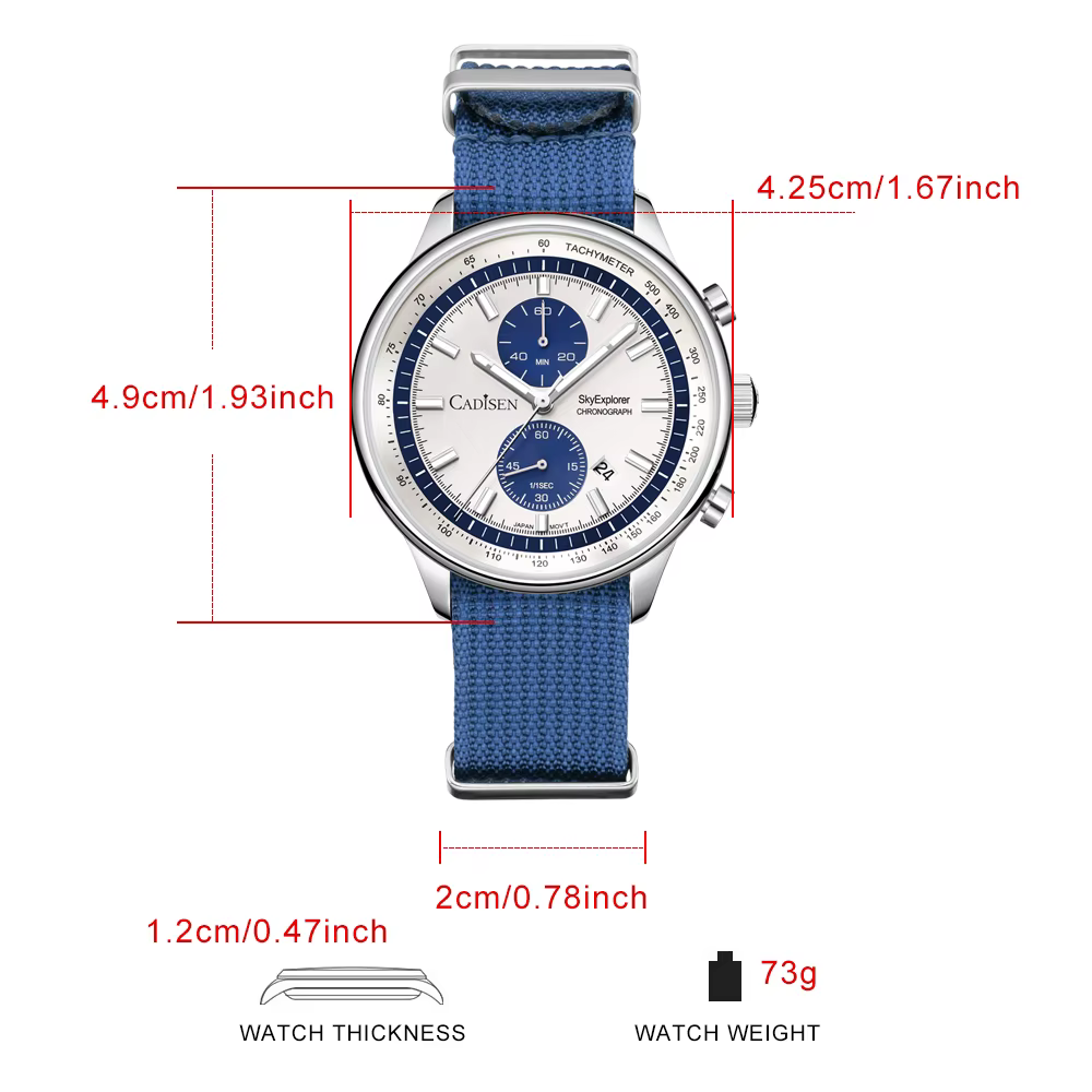 CADISEN 2026 nouvelles montres pour hommes montre à Quartz de luxe pour homme chronographe MIYOTA 0S11