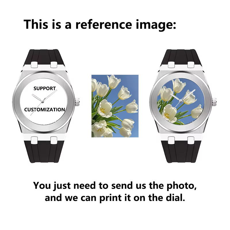 Montre photo personnalisable avec des images personnalisées, une montre élégante et stylée pour homme avec bracelet en caoutchouc, Reloj Mujer Reloj Hombre