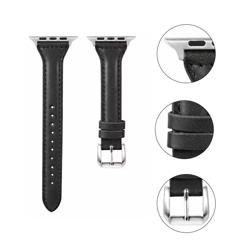 Bracelet fin en cuir PU pour Apple Watch