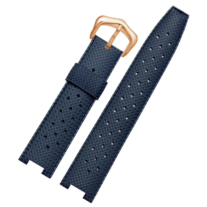 Rubber watch strap for cartier PASHA series 20*10mm 20*12mm 20*15mm watchband Notched Wristband Bracelet men's