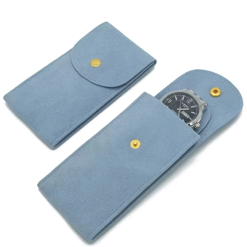 Pochette de rangement portable en tissu flanelle pour montre