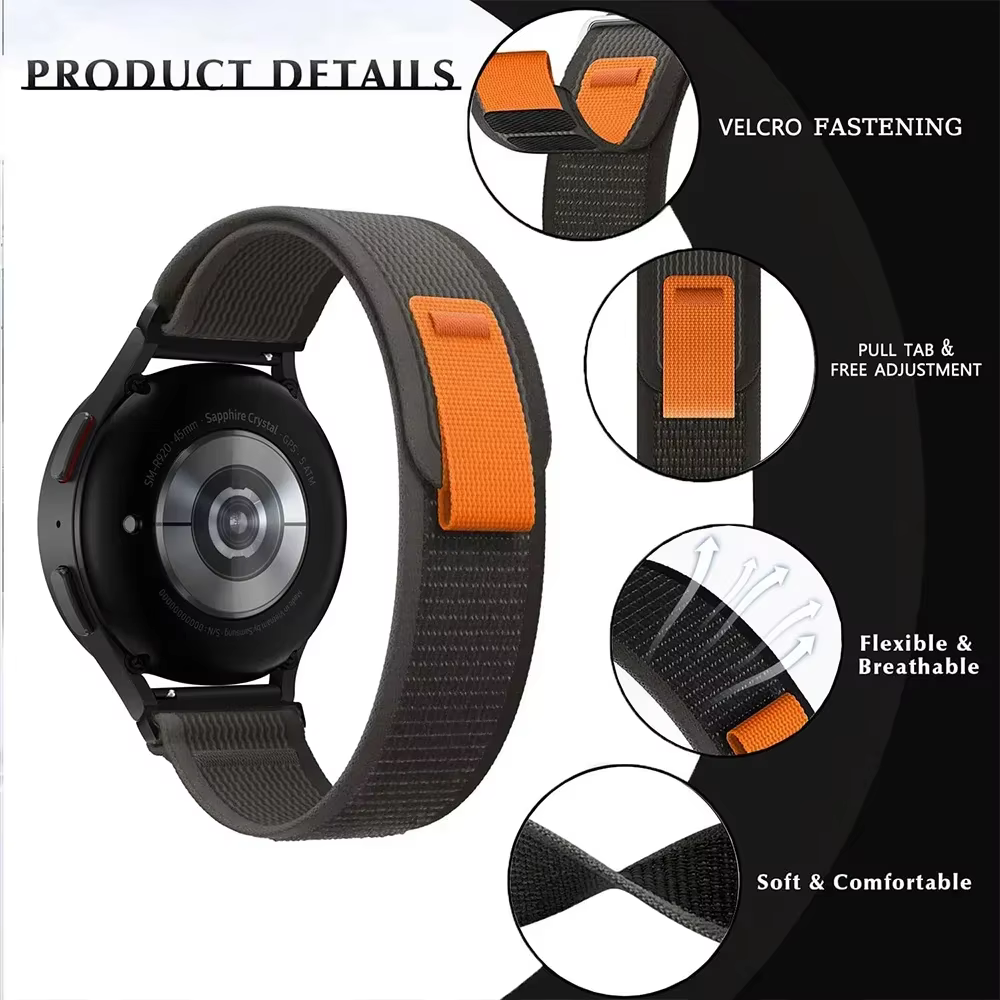 Sangle à boucle en Nylon pour Garmin Forerunner 965 955 570 970 165 55