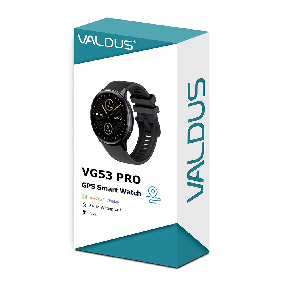 VALDUS VG53 Pro AMOLED GPS Smartwatch homme femme étanche Fitness Tracker SOS Assistant vocal pour Android IOS 2026 montre intelligente