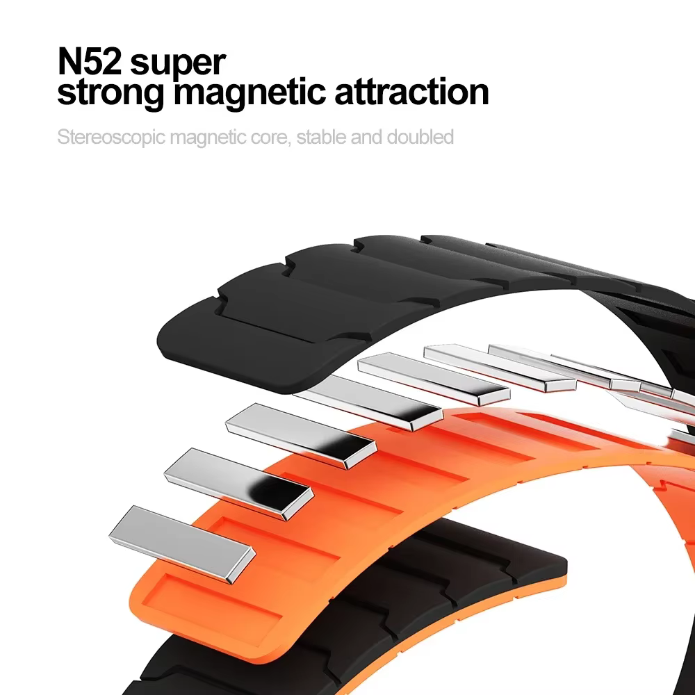 Bandes à boucle magnétique en Silicone pour Apple Watch