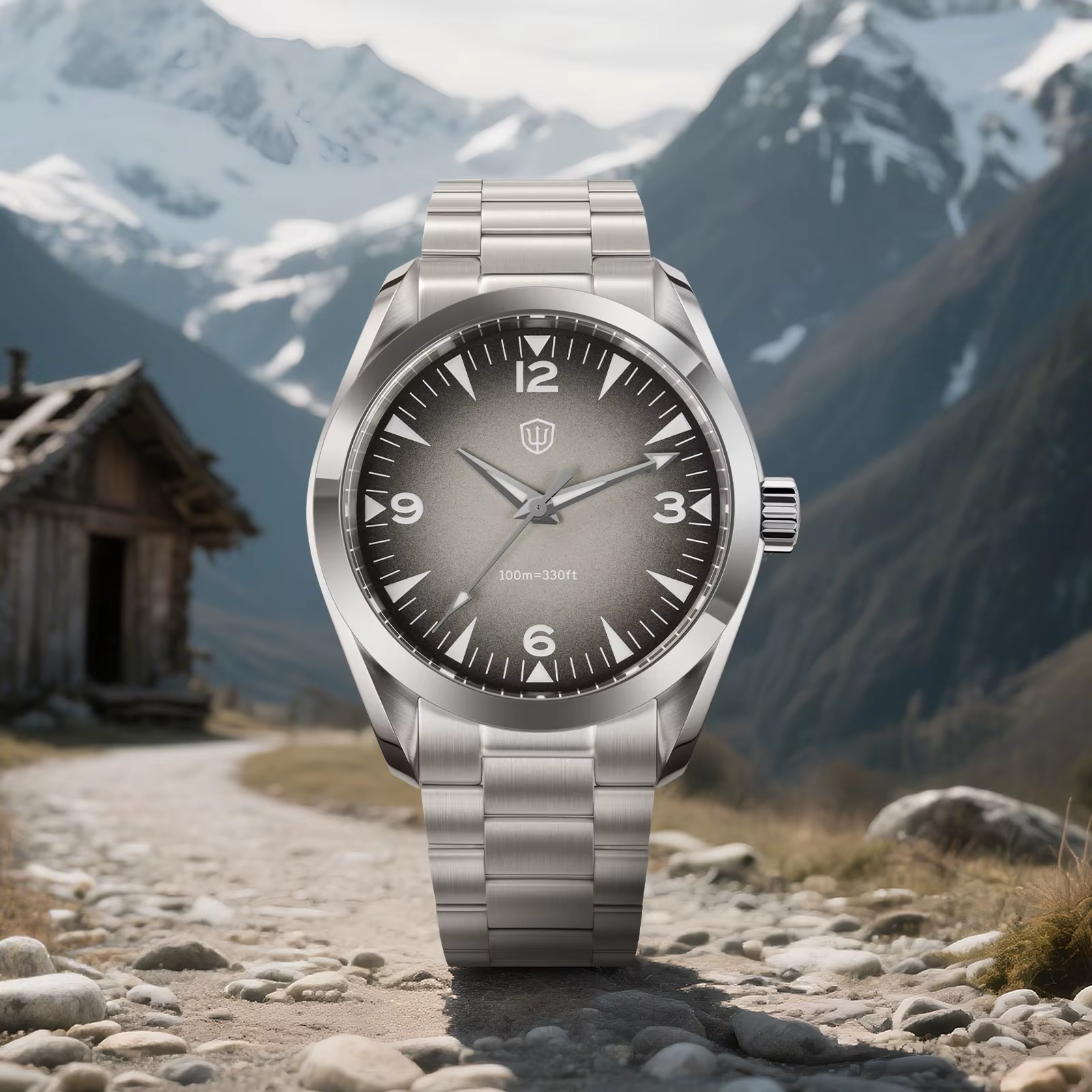 Watchdives WD0006 nouveau japon VH31 montres à Quartz gris 100M étanche saphir miroir lumineux 316L acier 38mm