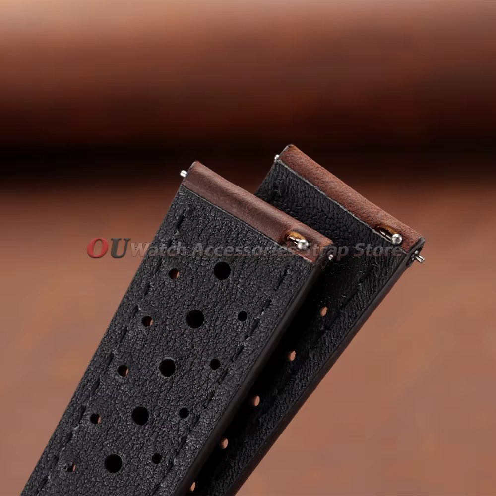 Bracelet de montre vintage en cuir 18mm 20mm 22mm pour Rolex pour Omega