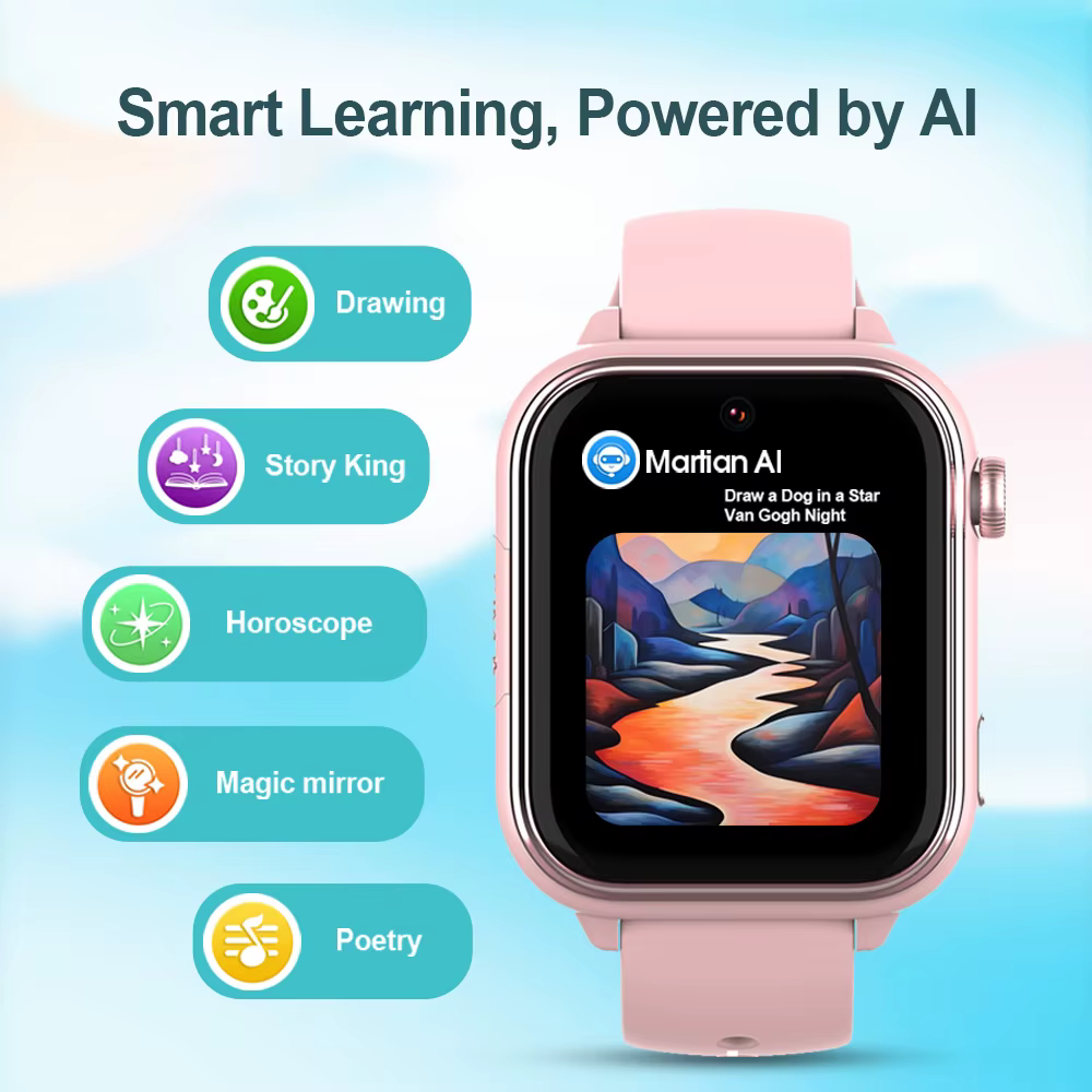 Wonlex KT37 enfants montre intelligente AI Assistant vocal GPS WiFi localisation Tracker 4G appel vidéo APP moniteur