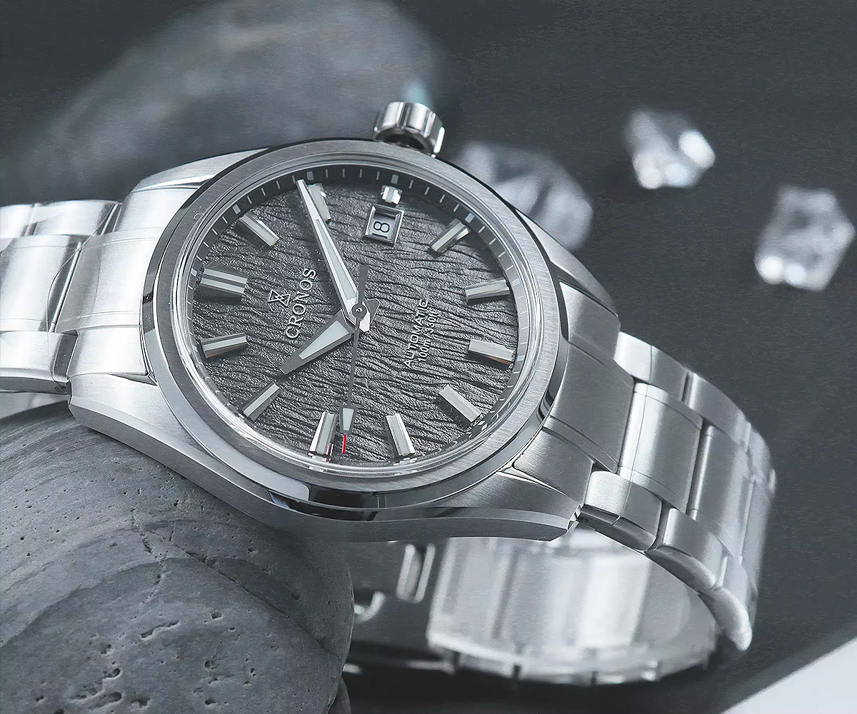 Cronos nouveau 39mm Texture luxe hommes affaires robe montres SW200 automatique mécanique étanche 100m L6037M