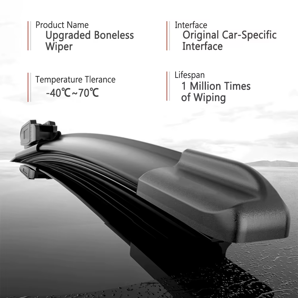 Balais d'essuie-glace avant silencieux et durables compatibles avec Jeep Wrangler TJ 1997-2006 1998 1999, accessoires de pare-brise de voiture