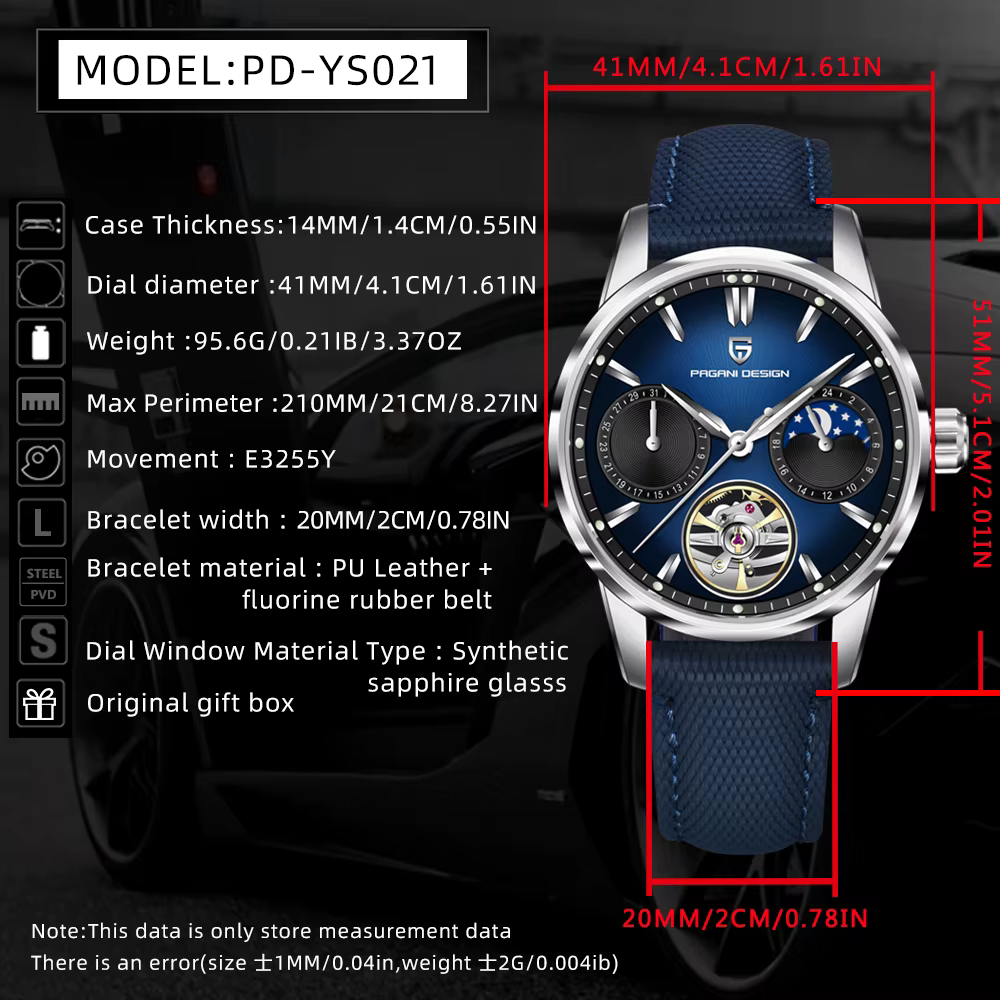 Nouvelle montre automatique Pagani Design PDYS021 pour homme