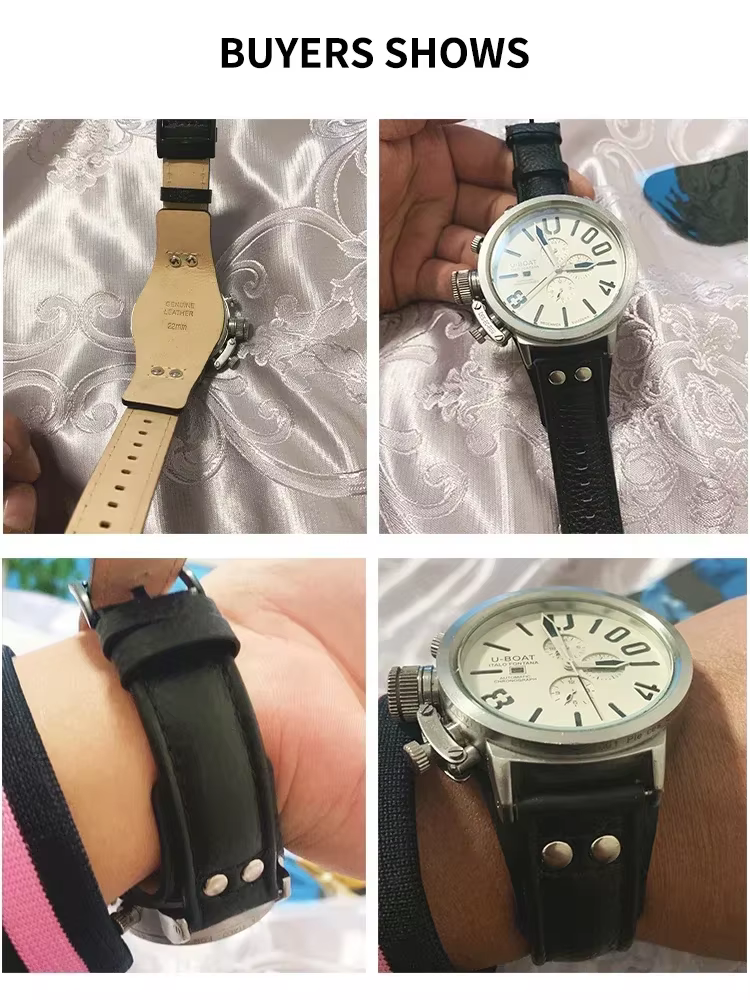 Bracelets de montre en cuir de vache véritable