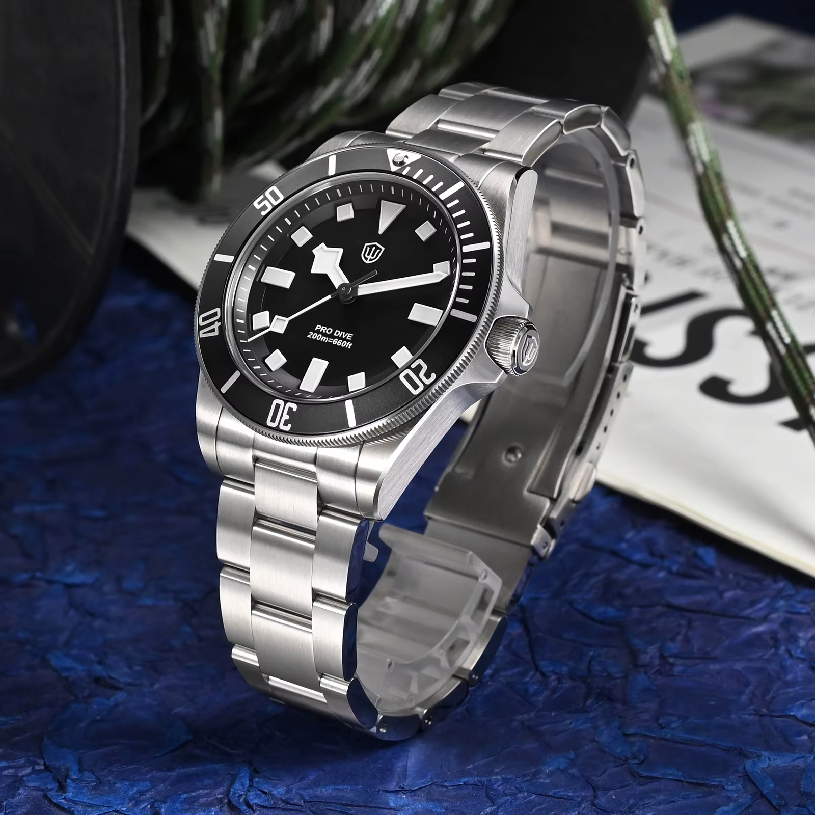Watchdives WD1969 Pro montre VH31 balayage secondes en acier inoxydable mouvement à Quartz montres saphir 200m montre-bracelet étanche