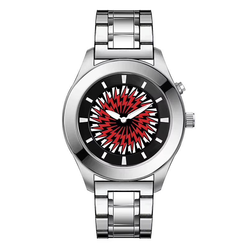 Montre millénaire rétro avec cadran à flamme dynamique