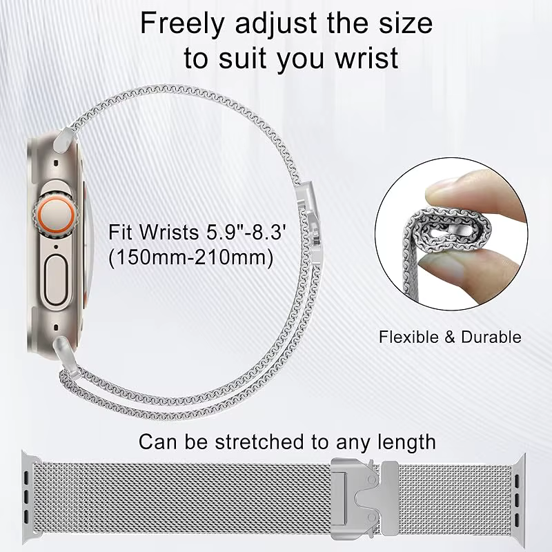 Bracelet à boucle milanaise pour Apple Watch