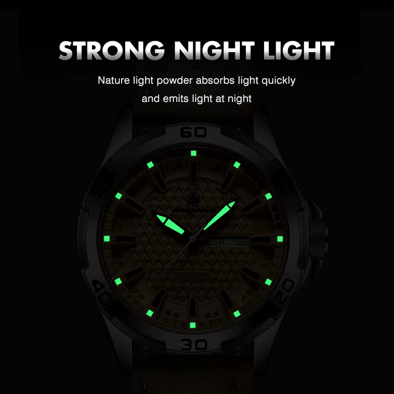 Paazomu Montre à quartz pour homme avec fenêtre de date et jour