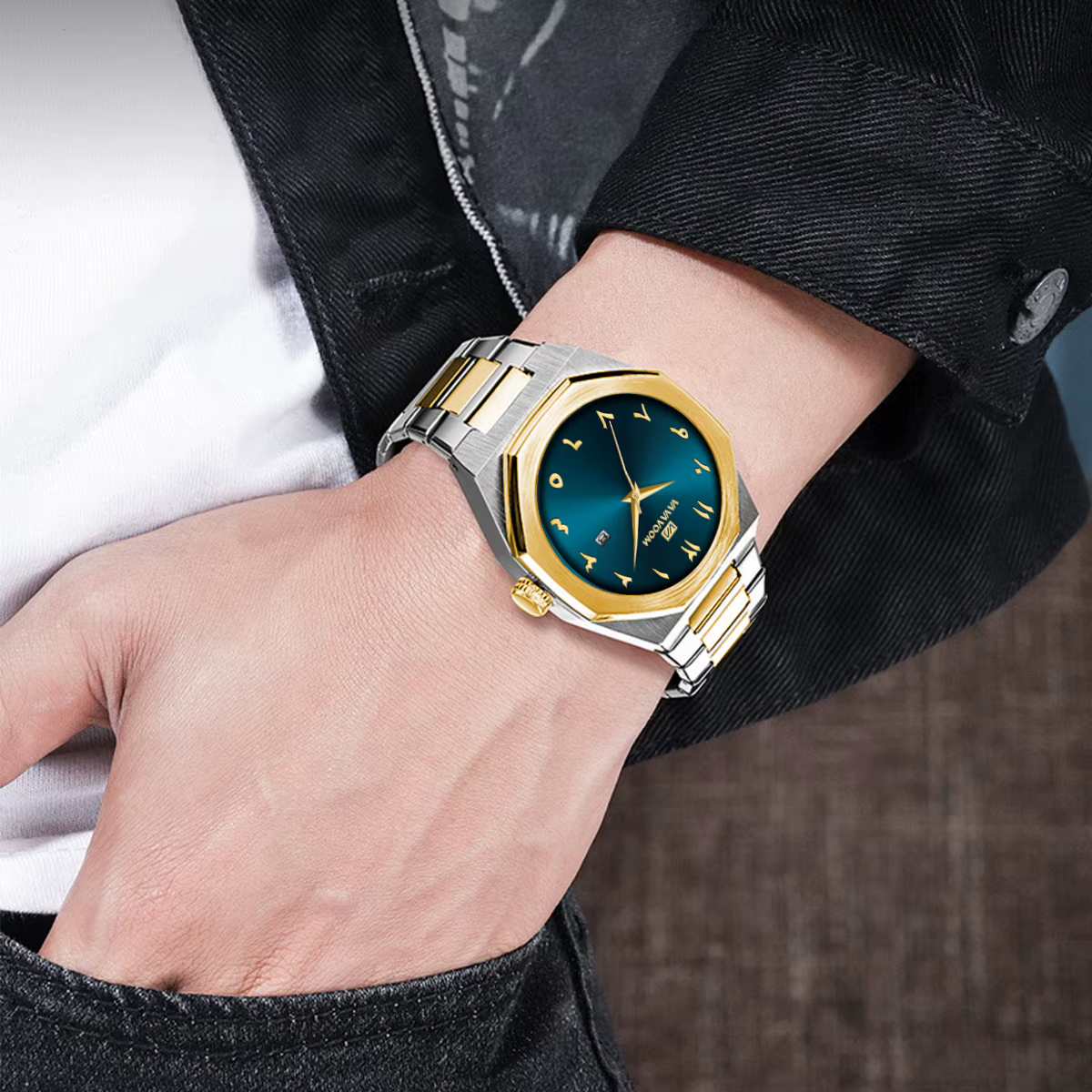 VA VA VOOM Top marque originale à la mode en acier inoxydable 42mm mouvement à Quartz