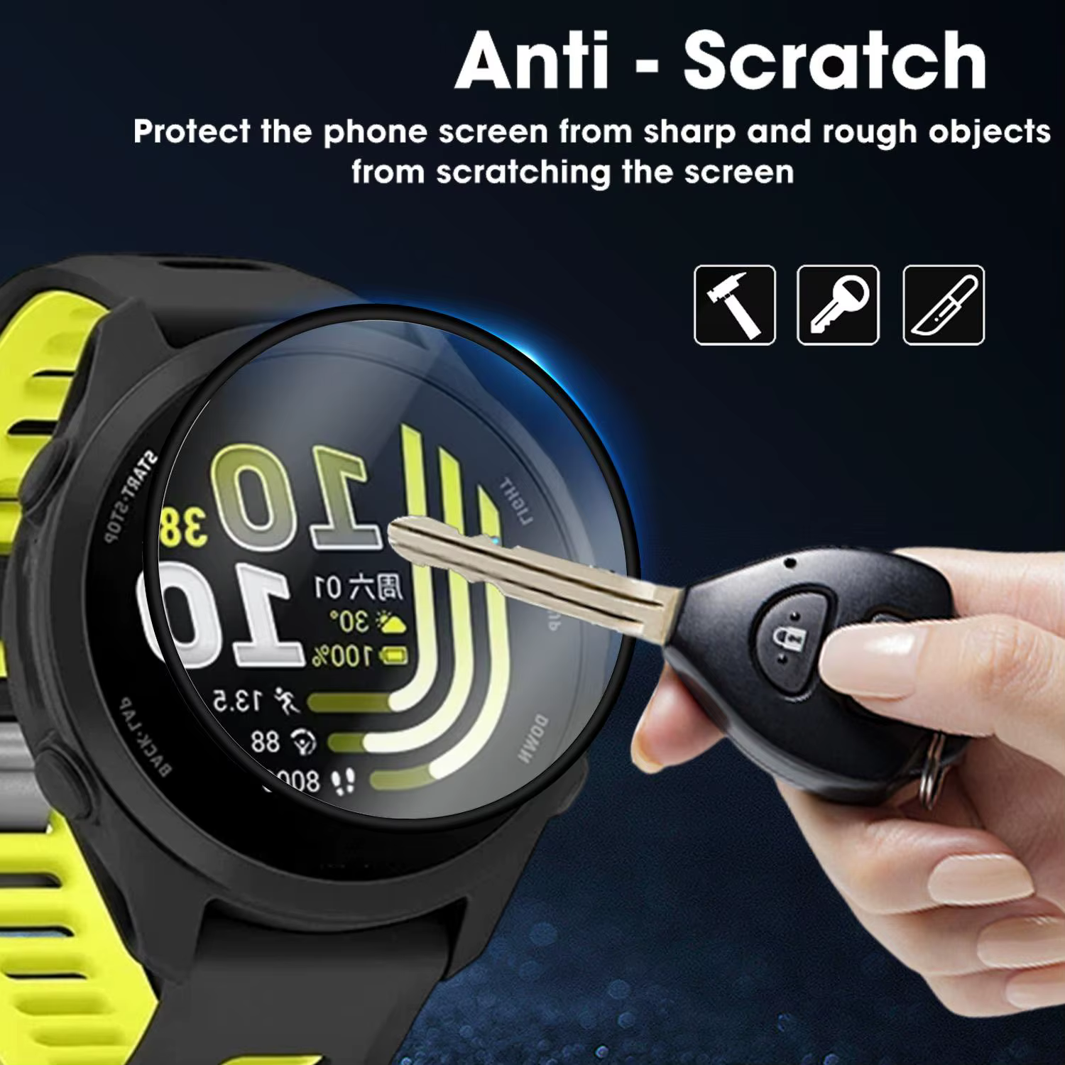 Protecteur d'écran pour montre Garmin Forerunner 70/170