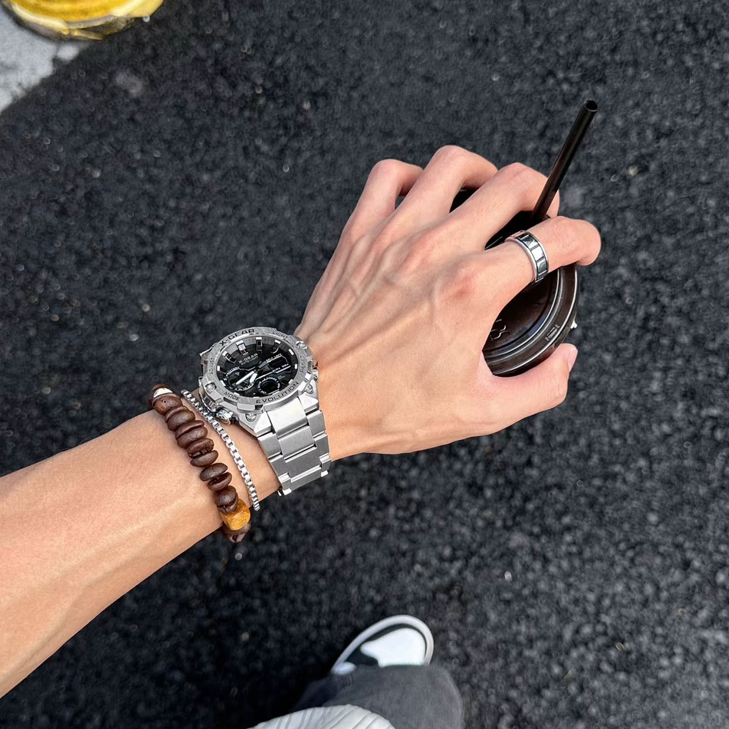 Montre multifonctionnelle en acier inoxydable pour hommes