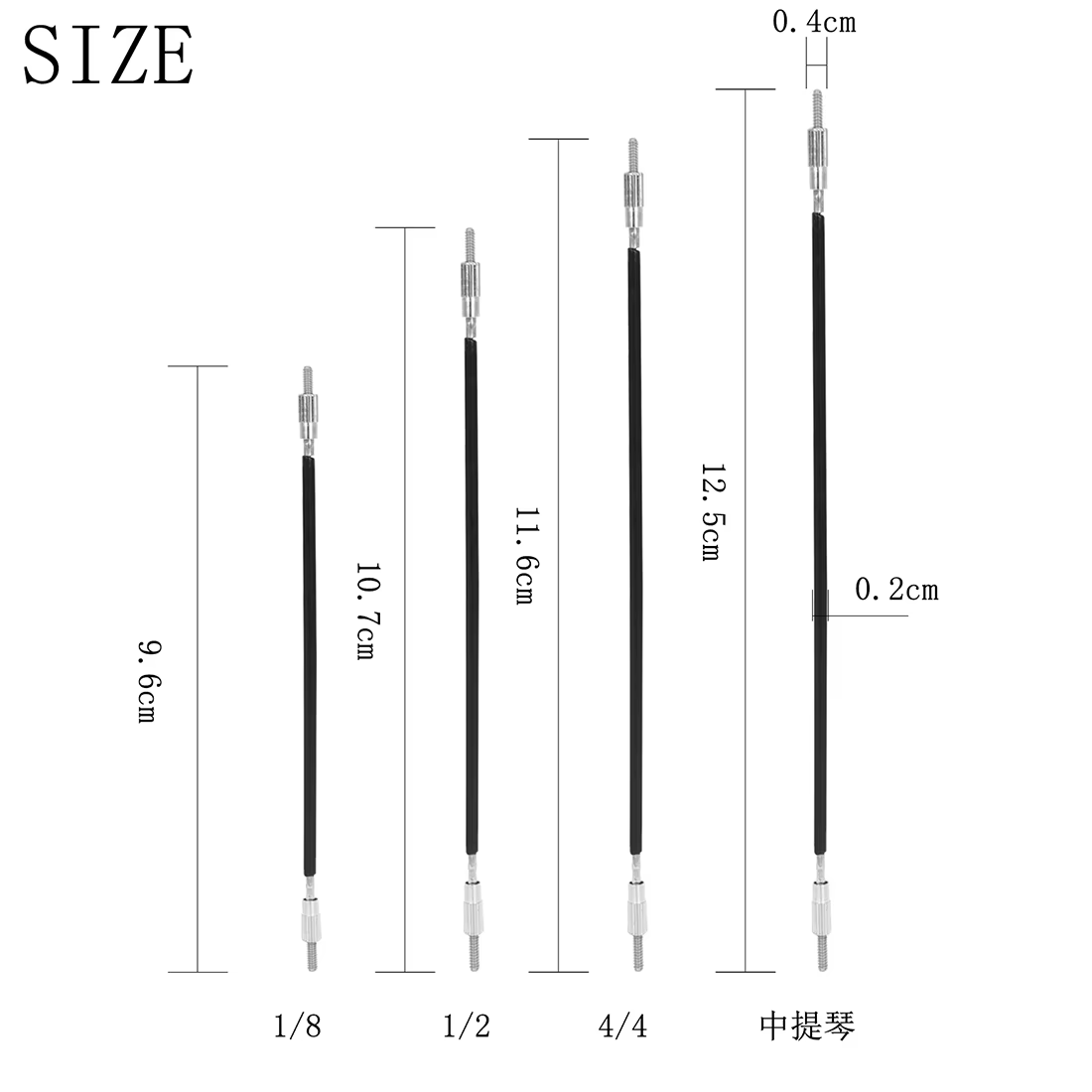 Corde de queue en nylon pour violon et alto, ULd'extrémité pour 4/4, 3/4, 1/2, 1/4, 1/8, accessoire de cordes, 10 pièces/ensemble