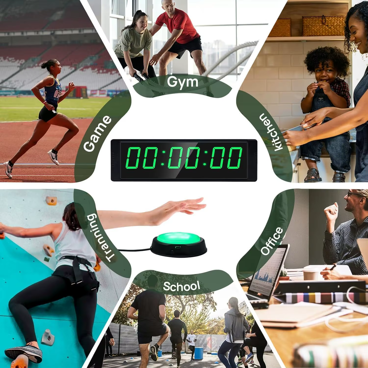 Horloge minuteur de gym pour la remise en forme à domicile avec bouton chronomètre