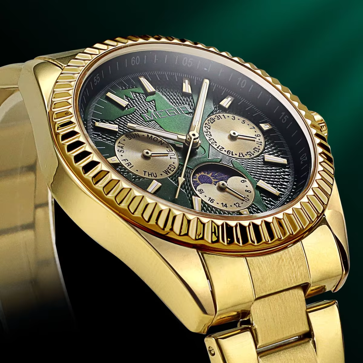 Montre à quartz MEGIR 1102 avec bracelet en acier inoxydable