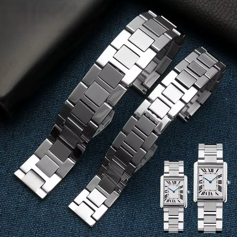 Bracelet de montre en acier inoxydable fin pour hommes et femmes