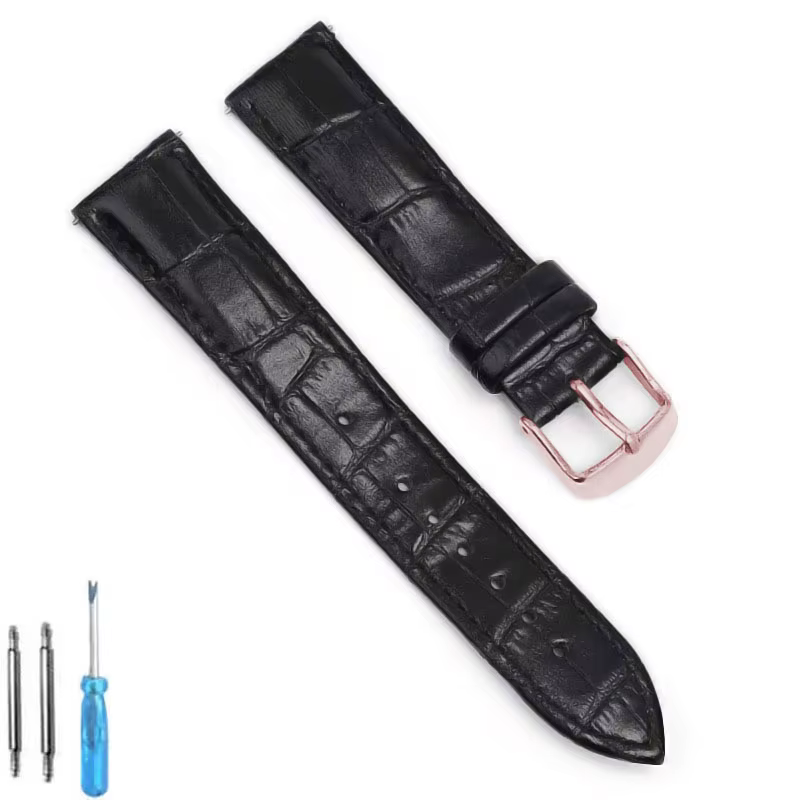 Bracelet de montre en cuir de veau pour hommes et femmes
