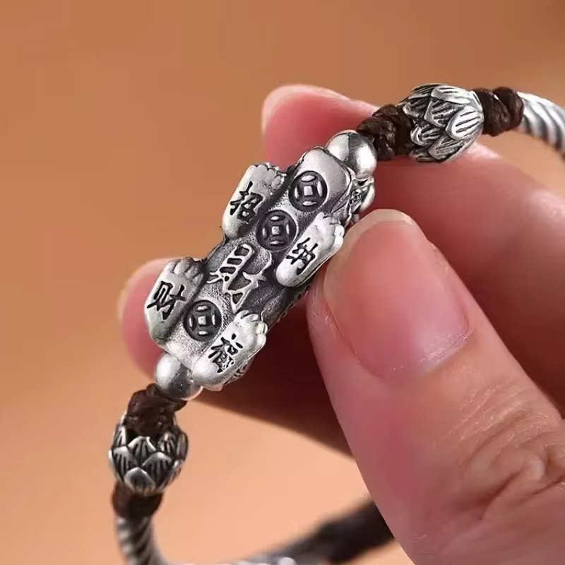 Bracelet tressé en argent 925 pour hommes et femmes