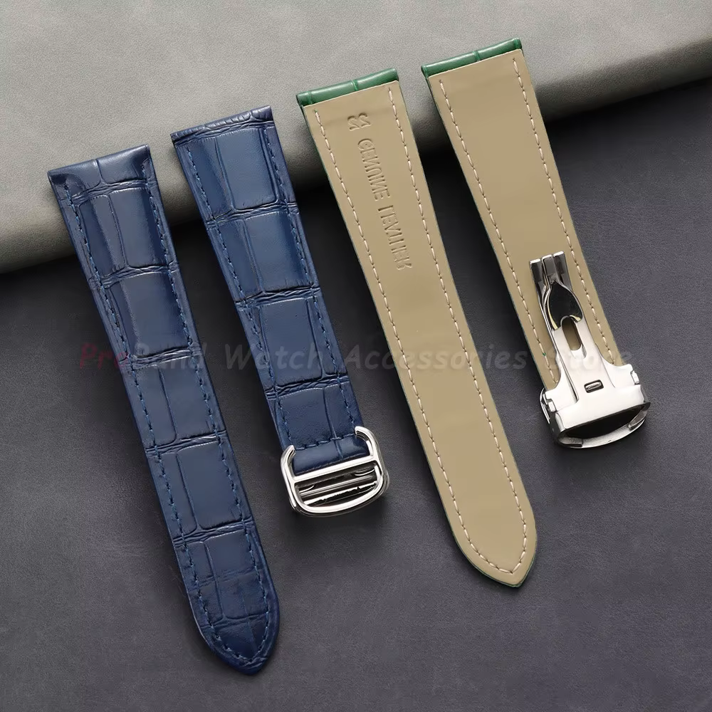Bracelet de montre en cuir véritable pour Cartier Tank London Solo