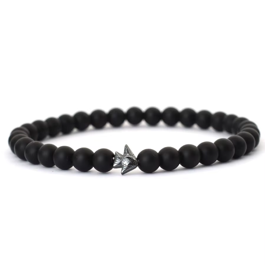 Marine Turtle Anchor Tree Of Life Beaded Bracelet For Men Women Handmade 6mm Black Stone Yoga Meditation Strand Braslet Pulsera