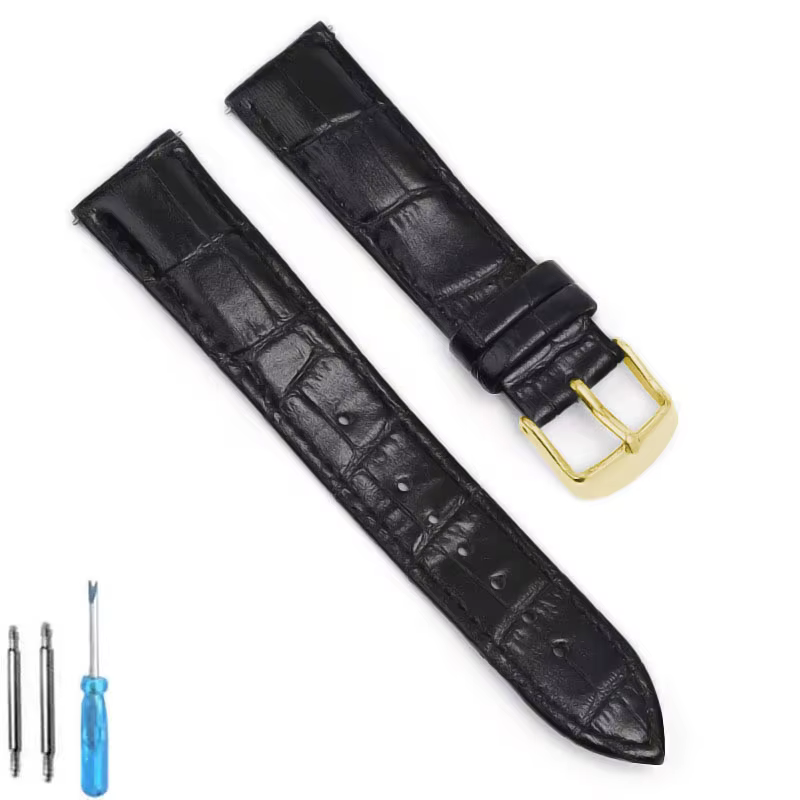 Bracelet de montre en cuir de veau pour hommes et femmes