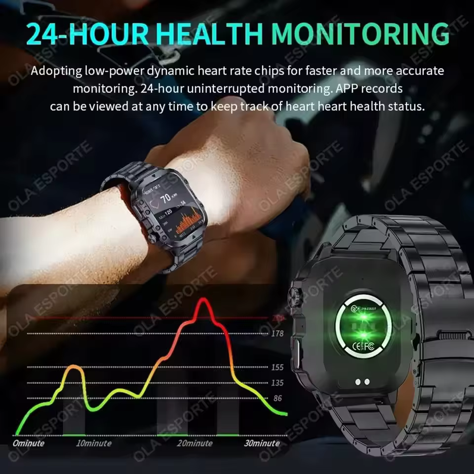 Nouvelle Montre Connectée Militaire 2026 pour Hommes