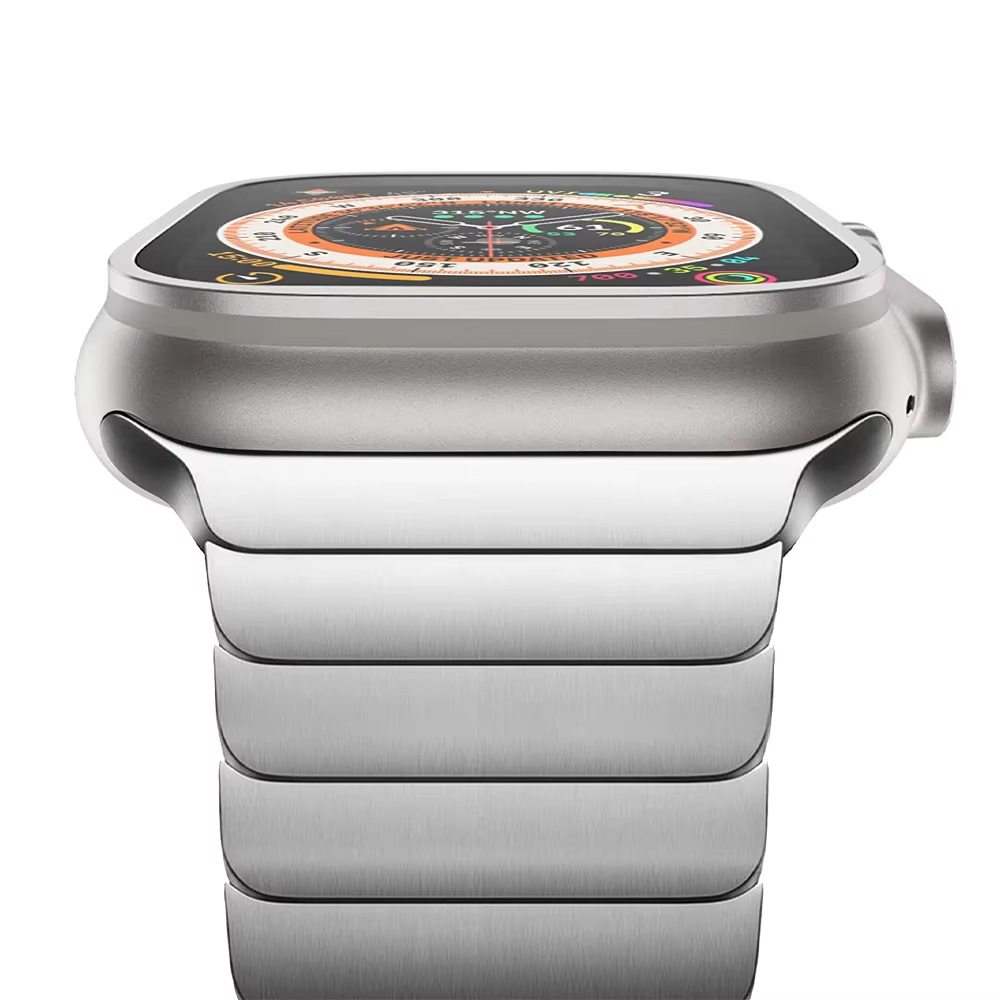 Bracelet à maillons 1:1 Original pour Apple Watch Ultra 2 49mm 9 8 7 Se 6 5 4 45mm 44mm 41mm 40mm