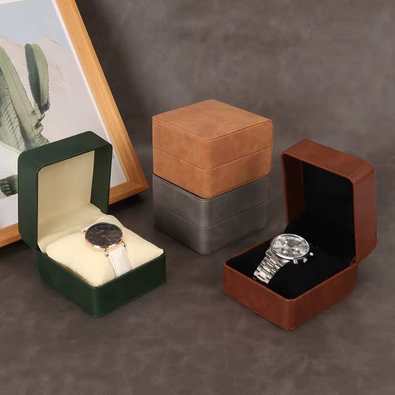 Boîte de montre en cuir unique