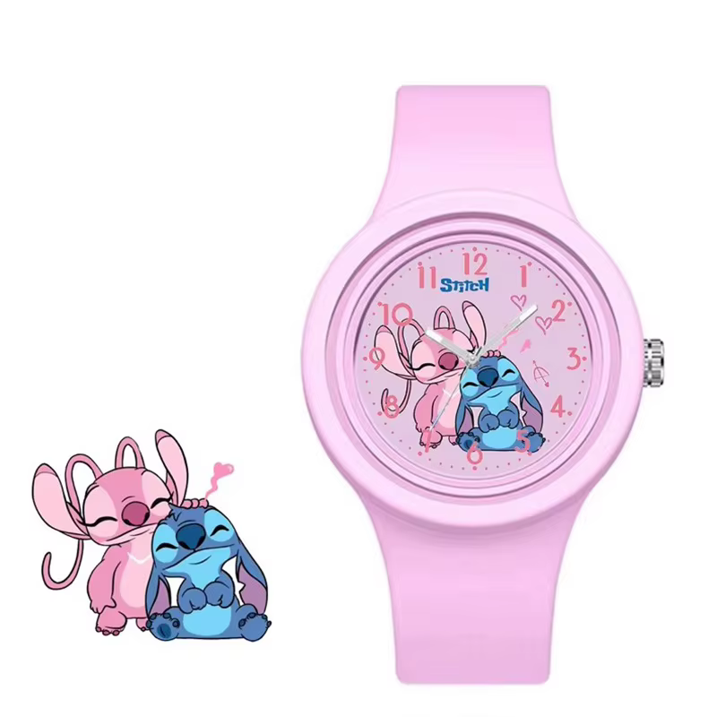 Nouveau point enfants montres pour filles bracelet en Silicone rond Quartz