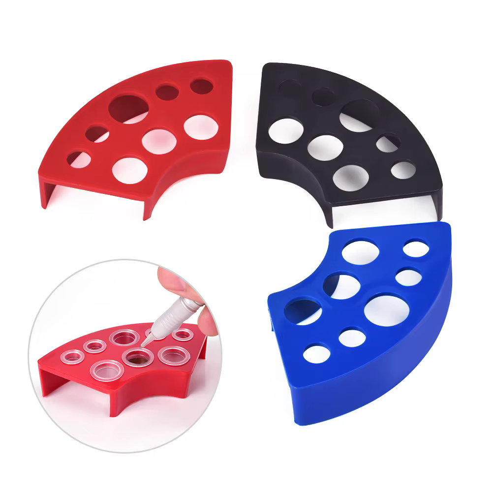 Support de verre d'encre de tatouage à 8 trous, accessoires de maquillage, fournitures de remorque de couleur aléatoire, outil de tatouage, conteneur de support de pigments